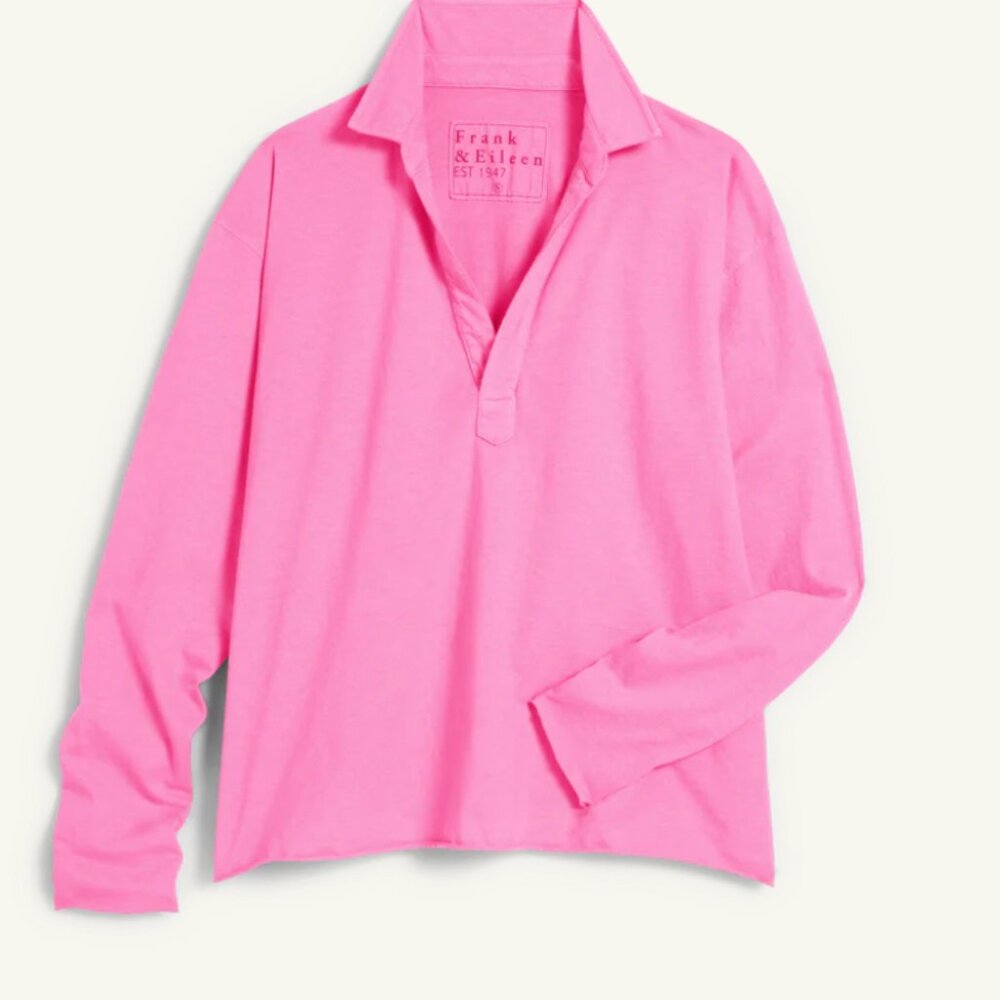 Frank & Eileen Jersey Patrick popover henley pink - small NWOT - Picture 3 of 9